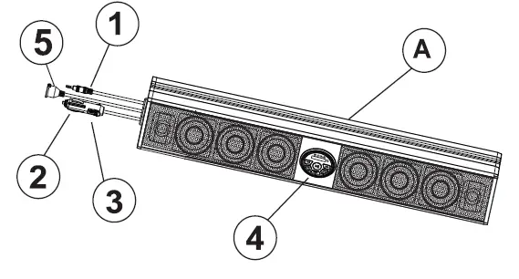 BOSS AUDIO BRT36A Weatherproof 36 Inch IPX5 Rated ATV or UTV Sound Bar Audio System FIG 1