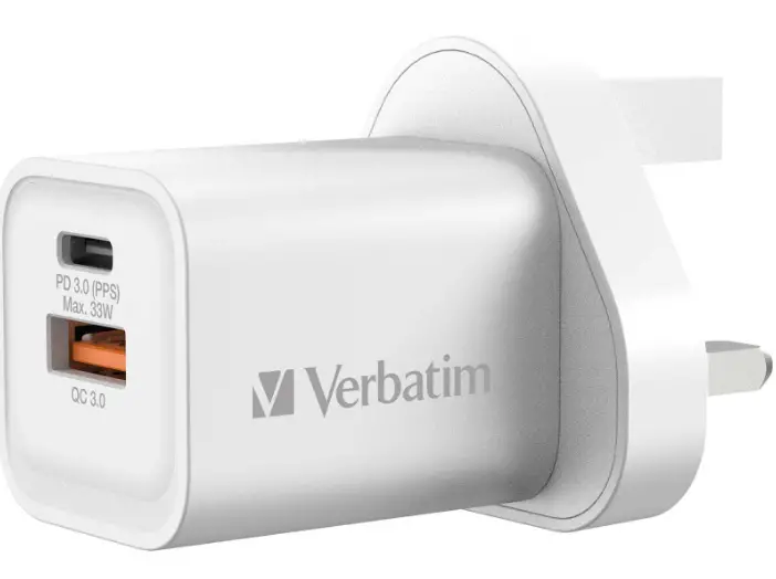 Verbatim --2-Port33W-PD-and-QC-3-0-GaN-Charger-PRODUCT