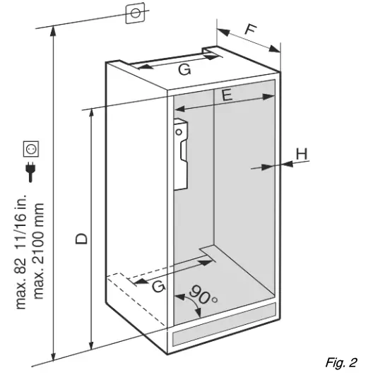 LIEBHERR HRB 1120 24-Inch Refrigerator Column - Recess dimensions