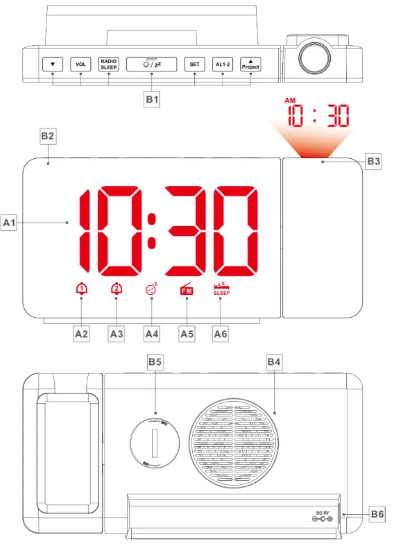 SOLIGHT CA04 Projection Alarm Clock