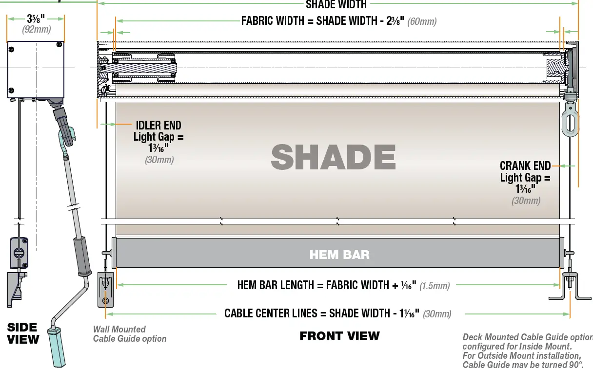 DRAPER EXT FLEX CRN Exterior Outdoor Crank 40