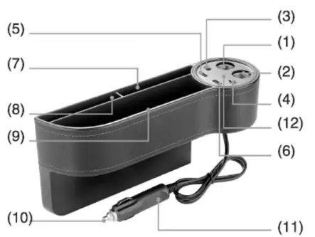 SHARPER-IMAGE-208081-Car-Organizer-and-Power-Source-FIG-1