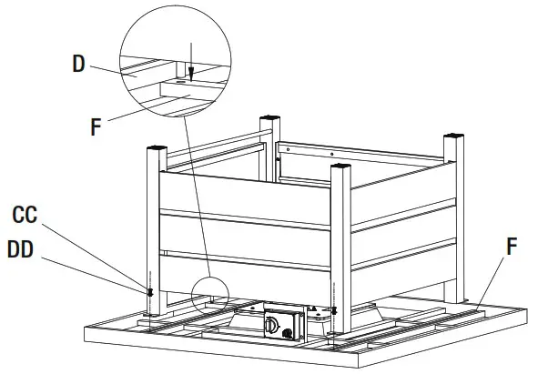 HOME DECORATORS COLLECTION 2364FP Summerfield 39 5 Inch Square Steel LP Gas Fire Pit - Assembly 6