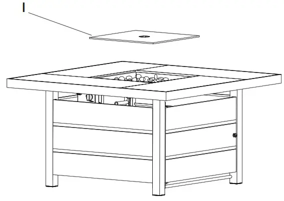 HOME DECORATORS COLLECTION 2364FP Summerfield 39 5 Inch Square Steel LP Gas Fire Pit - Assembly 8