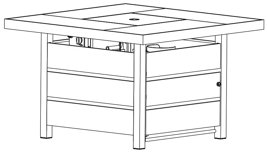 HOME DECORATORS COLLECTION 2364FP Summerfield 39 5 Inch Square Steel LP Gas Fire Pit - cover