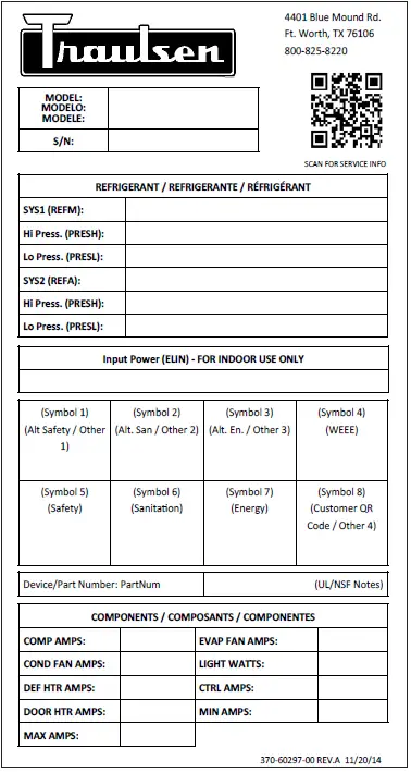 Traulsen RHT332NPUT-FHG Stainless Steel Three Section Glass Door Narrow Pass-Through Refrigerator-1