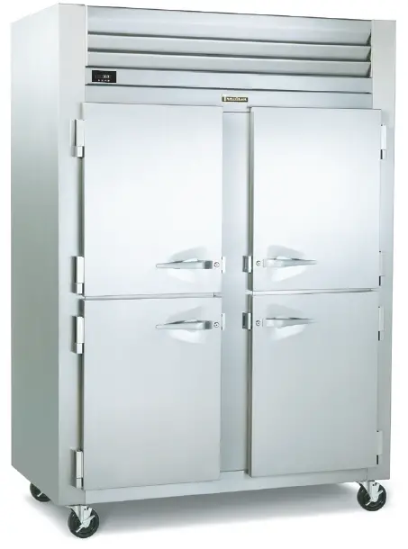 Traulsen RHT332NPUT-FHG Stainless Steel Three Section Glass Door Narrow Pass-Through Refrigerator