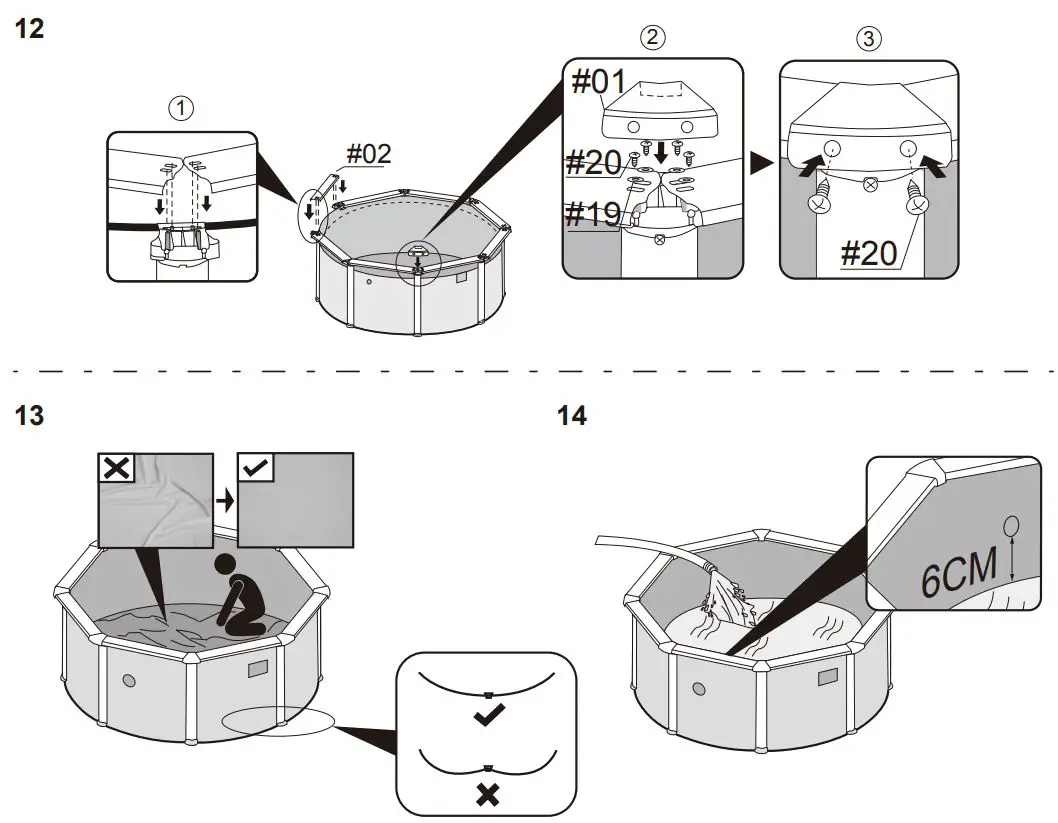 Bestway 56385E Hydrium 15 Feet x 48 Inch Round Steel Wall Above Ground Pool Set Owner's Manual - How to use