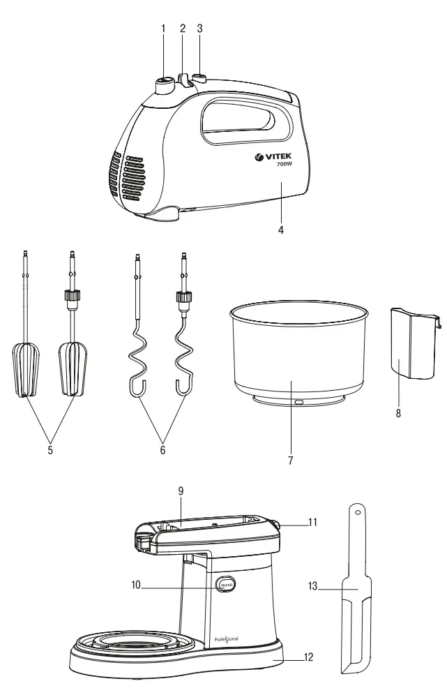 VITEK VT 1417 ST Mixer