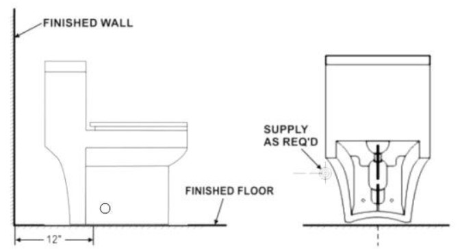 upc ONE Piece Toilet - ROUGHING-IN DIMENSIONS