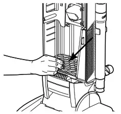 Hoover COMPLETE PERFORMANCE BAGGED UPRIGHT - CLEANING THE EXHAUST FILTER 2