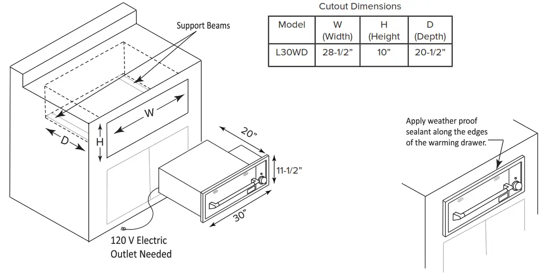 LYNX Warming Drawer - L30WD