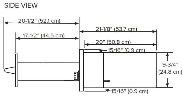 LYNX Warming Drawer - SIDE VIEW