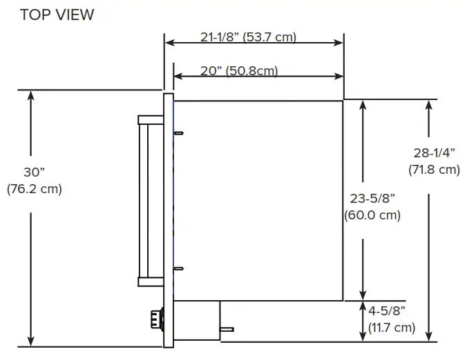 LYNX Warming Drawer - TOP VIEW