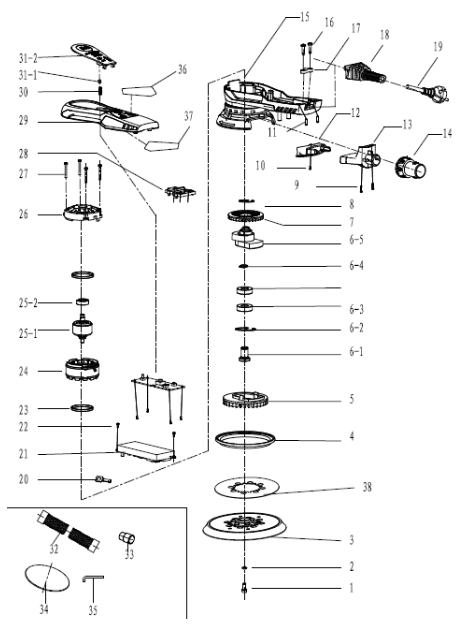 TECMIX TMX EXS 350 150mm Brushless Electric Orbital - 4