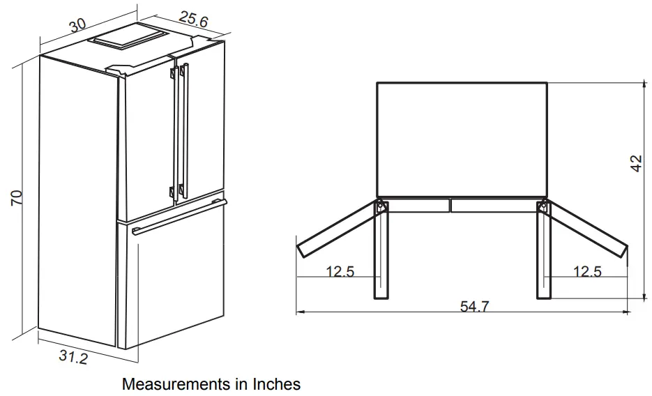 FORTE FFD18ES250SS 250 Series 30 Inch French Door Refrigerator - Figure 13