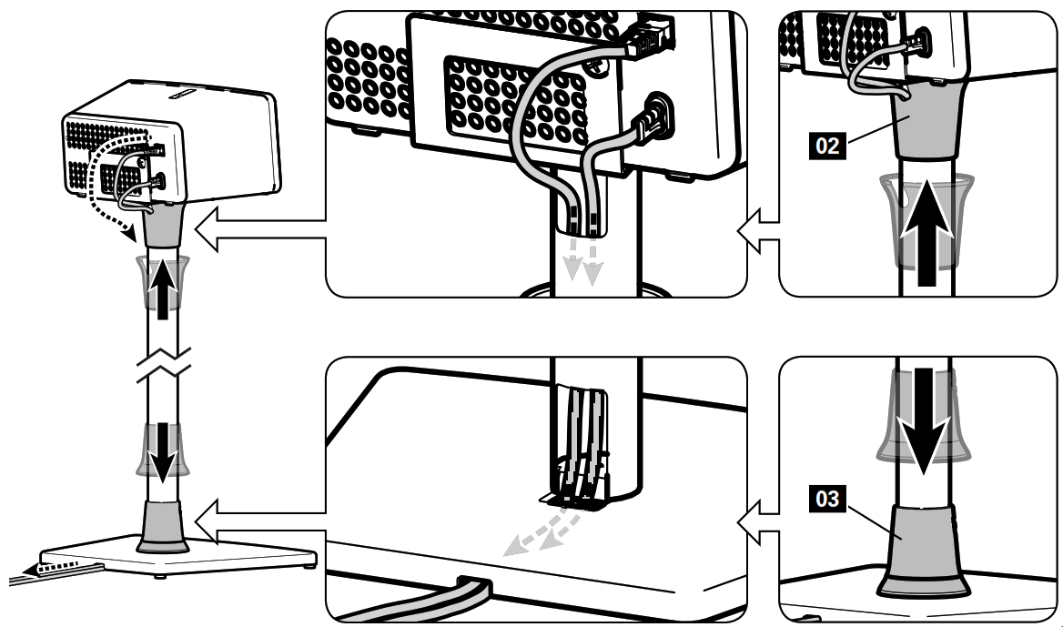 SANUS WSS21 WSS22 Speaker Stand - Adjust Cables