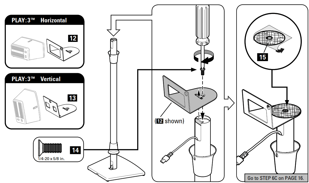SANUS WSS21 WSS22 Speaker Stand - Attach Speaker 2