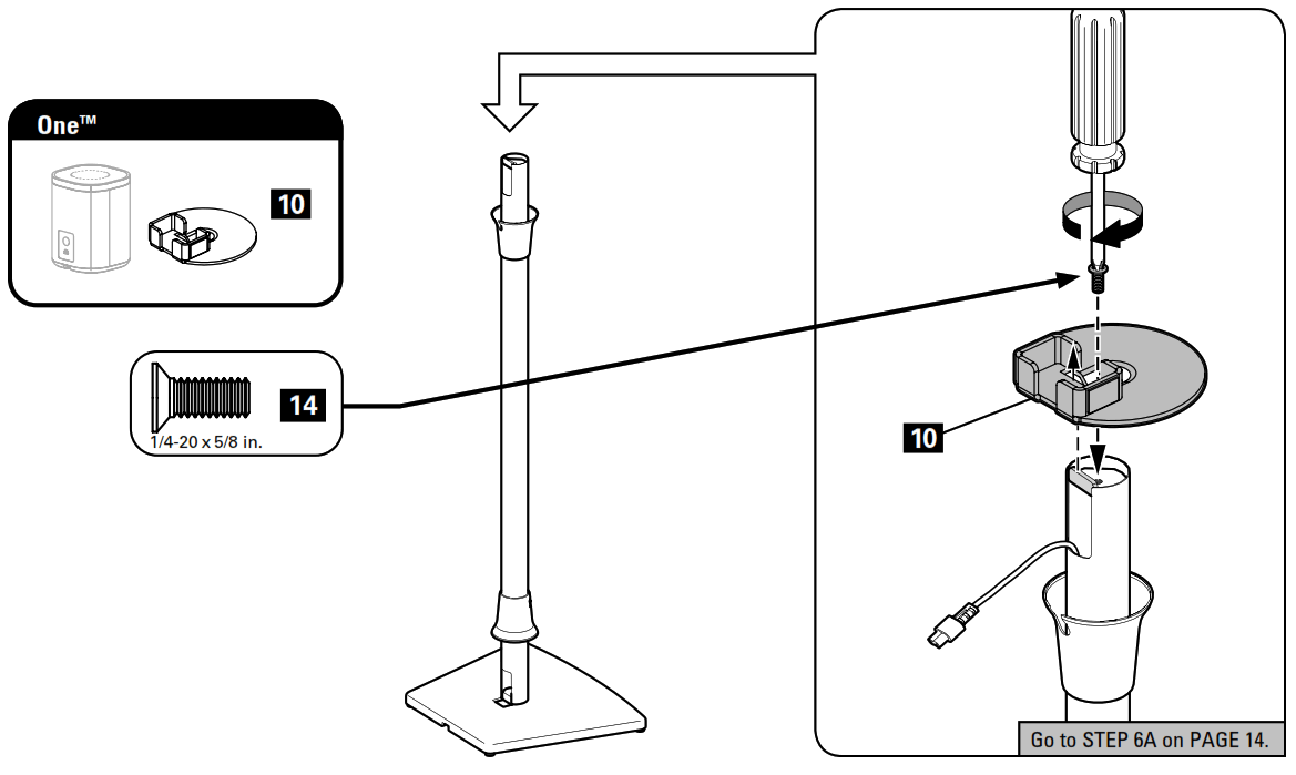 SANUS WSS21 WSS22 Speaker Stand - Attach Speaker