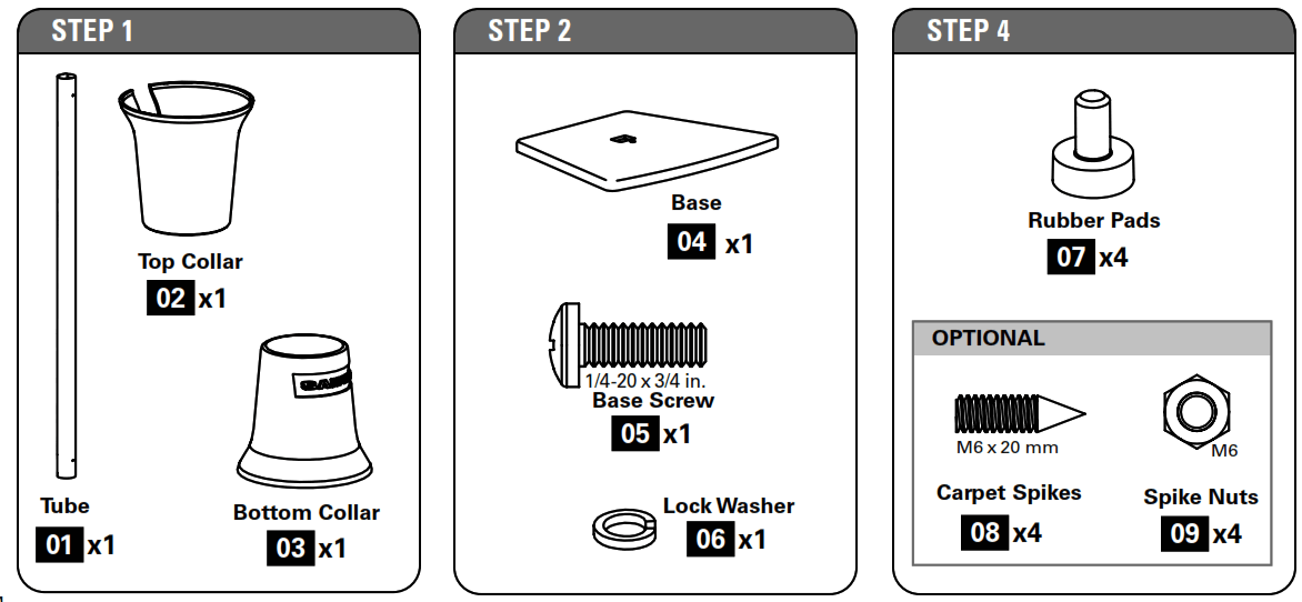 SANUS WSS21 WSS22 Speaker Stand - fig