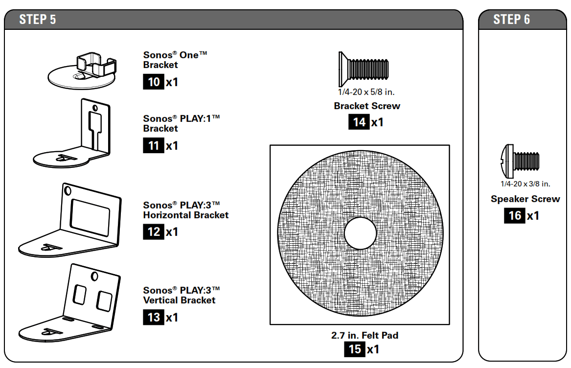 SANUS WSS21 WSS22 Speaker Stand - fig1
