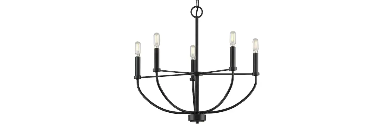 Progress Lighting P400318 5-light Matte Black Farmhouse Chandelier Instruction Manual
