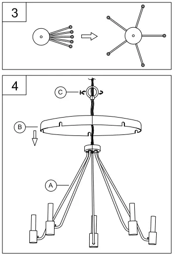 PROGRESS-LIGHTING-P400318-5-Light-Matte-Black-Farmhouse-Chandelier-fig-5