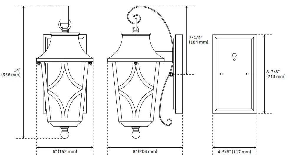 Signature Hardware 434335 Altimeter Black Outdoor Entrance Wall Sconce - fig