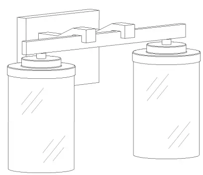 ZEVNI A04696 Mavis 14.1-in 2-Light Black-Brass Transitional Vanity Light 1