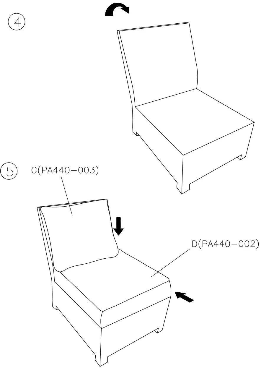 ASHLEY P440 846 Salem Beach Armless Chair with Cushion - Fig4