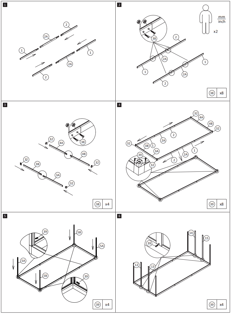 vidaxl 41320 Reinforced Aluminum Greenhouse with Base Frame - FIG 2