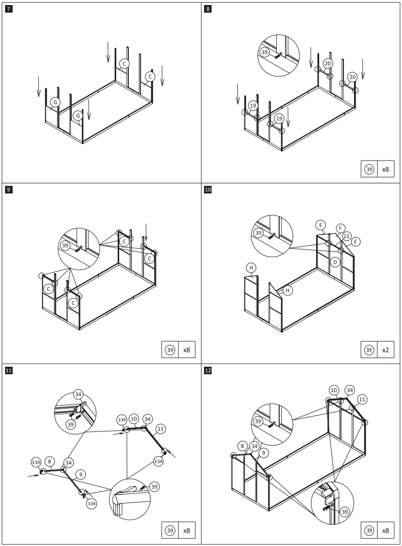 vidaxl 41320 Reinforced Aluminum Greenhouse with Base Frame - FIG 3