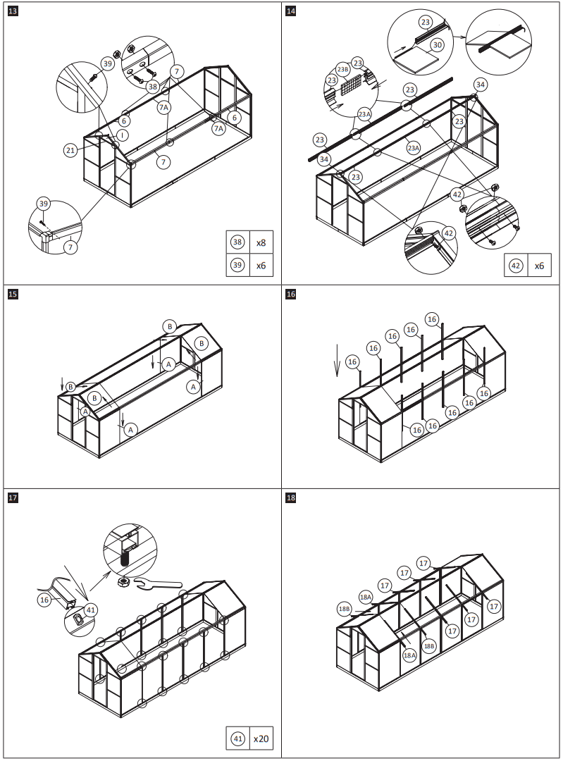 vidaxl 41320 Reinforced Aluminum Greenhouse with Base Frame - FIG 4