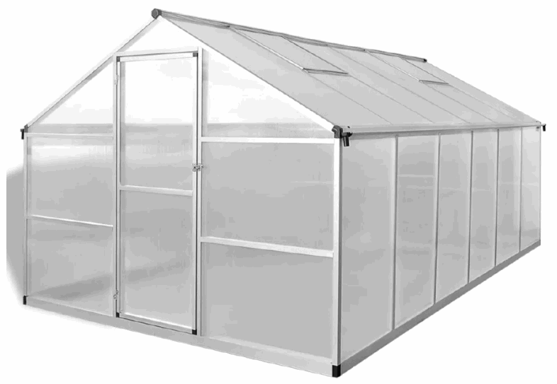 vidaxl 41320 Reinforced Aluminum Greenhouse with Base Frame
