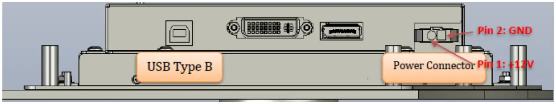 Quixant QM 133BD LCD Touch Monitor - Power Connector