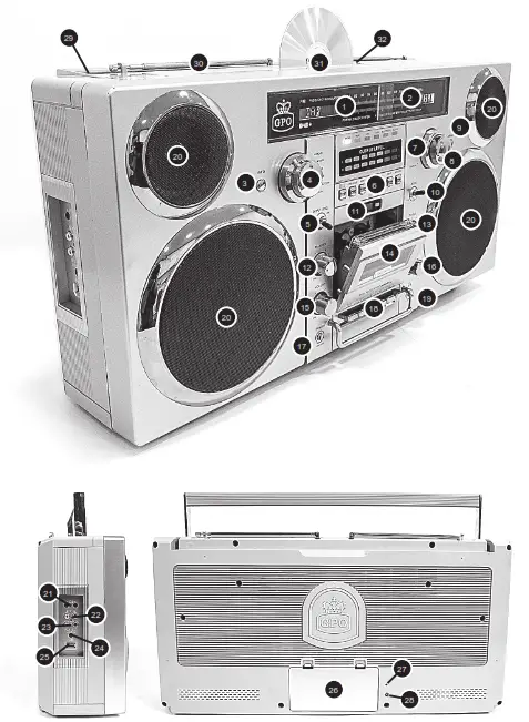 GPO Brooklyn Portable Boombox - 4