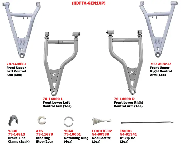 HIGH-LIFTER-HDFFA-GEN1XP-B-Polaris-General-XP-HD-Front-Forward-Arms-FIG-1