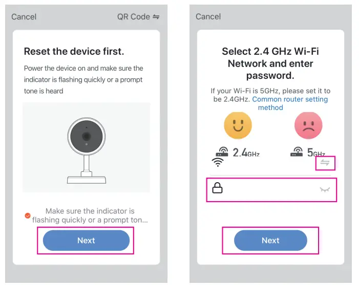 CONNECTED MAX Smart Indoor Camera - Camera only supports 2.4GHz Wi-Fi network