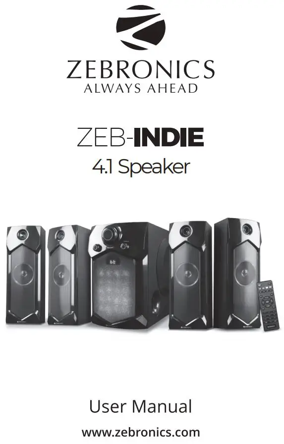 ZEBRONICS 4.1 Speaker Zeb-Indie User Manual