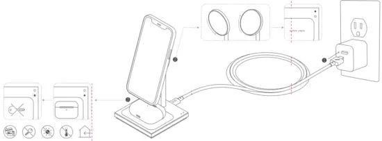 NATIVE UNION SN2IN101 Snap 2 In 1 Magnetic Wireless Charger -