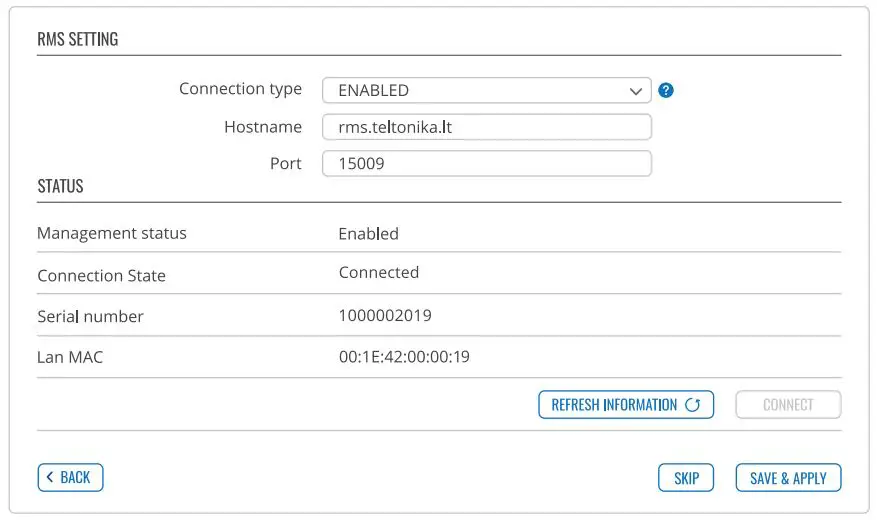TELTONIKA Industrial VPN Router User Manual - RMS Setting