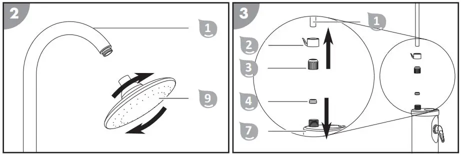 Steinbach ID452 Solar Shower - Screw the shower head including the seal onto the tank top part