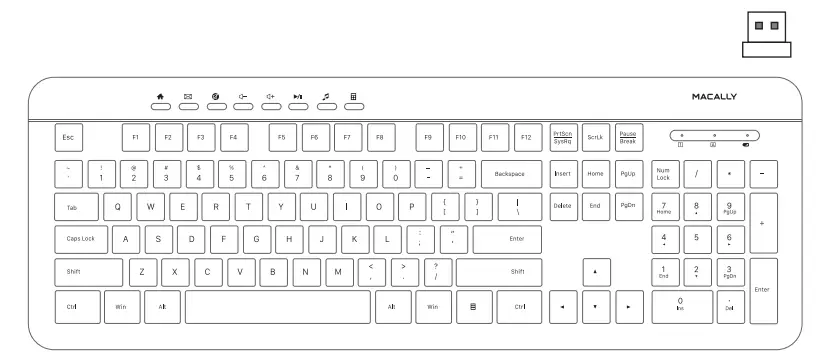 Deluxe Full Size Wireless RF Keyboard