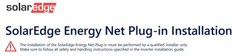solar egde ENET-HBNP-01 Energy Net Plug-in and Antenna Installation Guide
