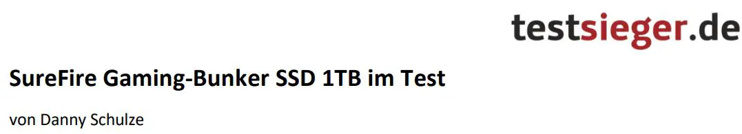 Testsieger de SureFire Gaming-Bunker SSD 1TB im Test User Manual