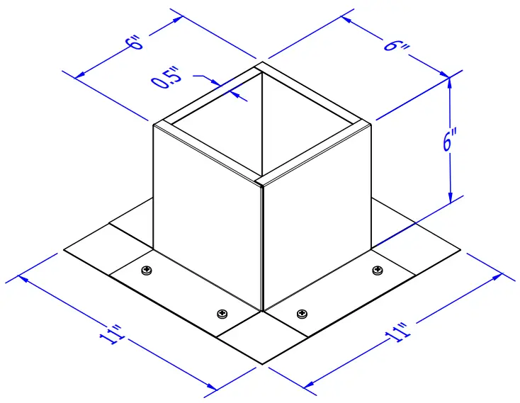Active Ventilation RC 3 H6 Tall Aluminum Roof Curb -
