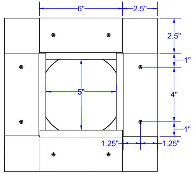 Active Ventilation RC 3 H6 Tall Aluminum Roof Curb - Top View