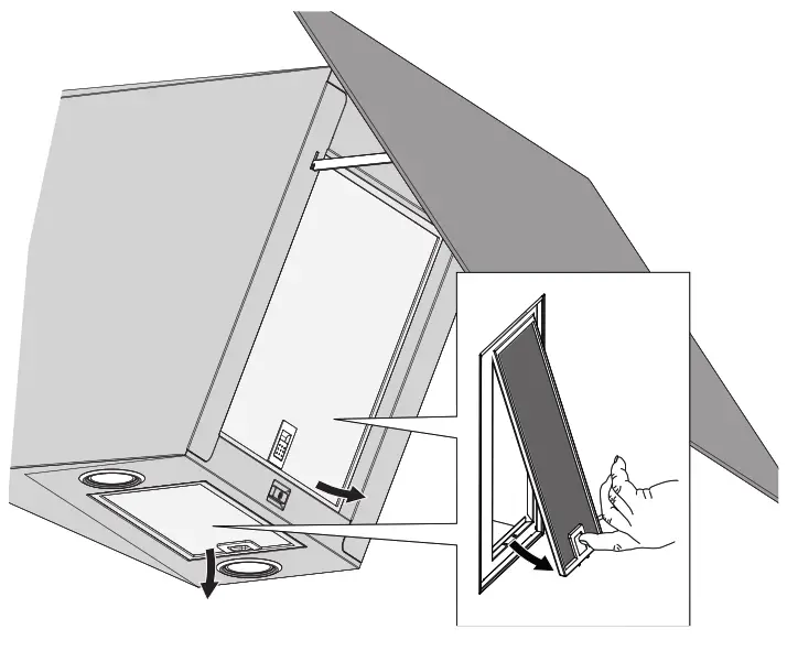 ETNA AD570ZT Cooker Hood - Metal grease filters