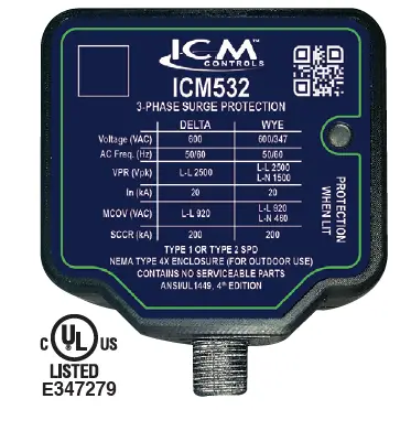 ICM CONTROLS ICM530 3-Phase Surge Protective Devices Instructions fig 1