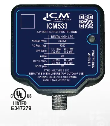 ICM CONTROLS ICM530 3-Phase Surge Protective Devices Instructions fig 1